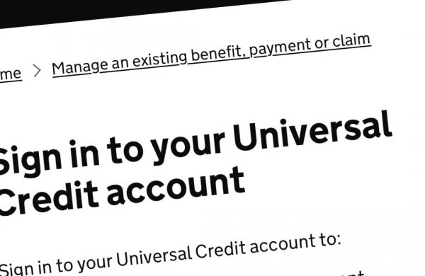 A screenshot of the Universal Credit website