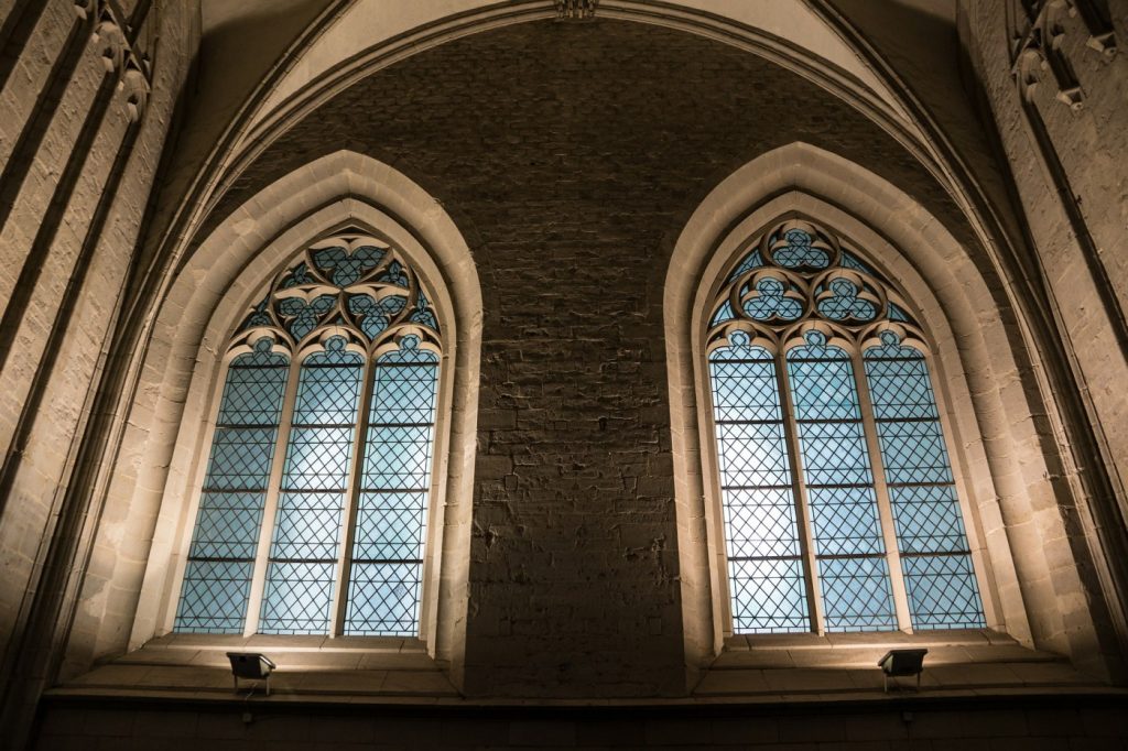 Stock image of church windows
