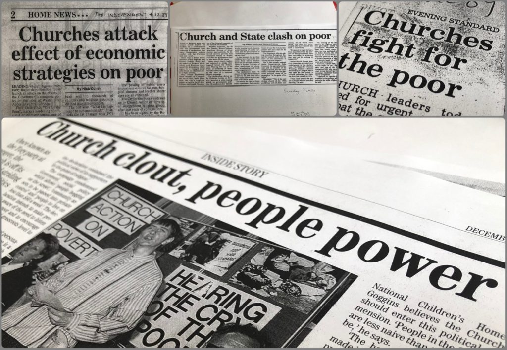 Assorted press cuttings about Church Action on Poverty's work