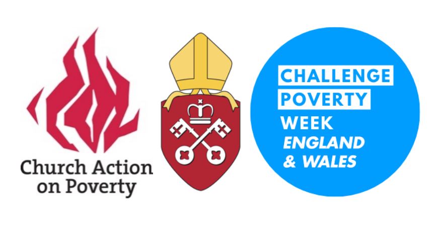 The logos of Church Action on Poverty, the office of the Archbishop of York, and Challenge Poverty Week England and Wales