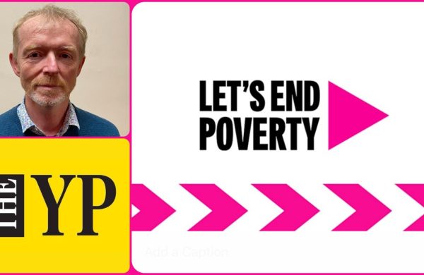 Niall Cooper's headshot, alongside the Yorkshire Post and Let's End Poverty logos.