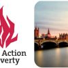 Church Action on Poverty's logo, alongside the Houses of Parliament