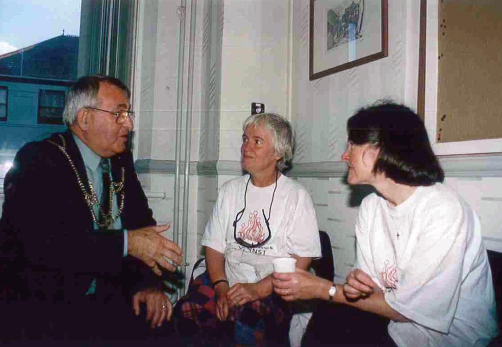 Pat Devlin (right) in conversation during the Pilgrimage Against Poverty