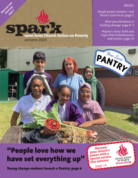 The cover of the Autumn 2025 Spark newsletter. The ain image shows children at a picnic table.