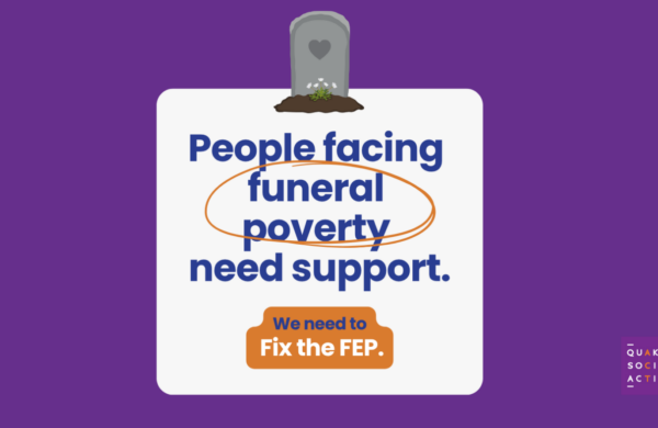 A graphic reading "People facing funeral poverty need support".