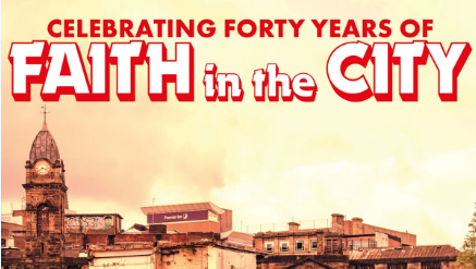 The top section of a book cover, reading Celebrating Forty Years of Faith In The City